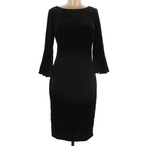 Calvin Klein black velvet bell sleeve dress, 8
